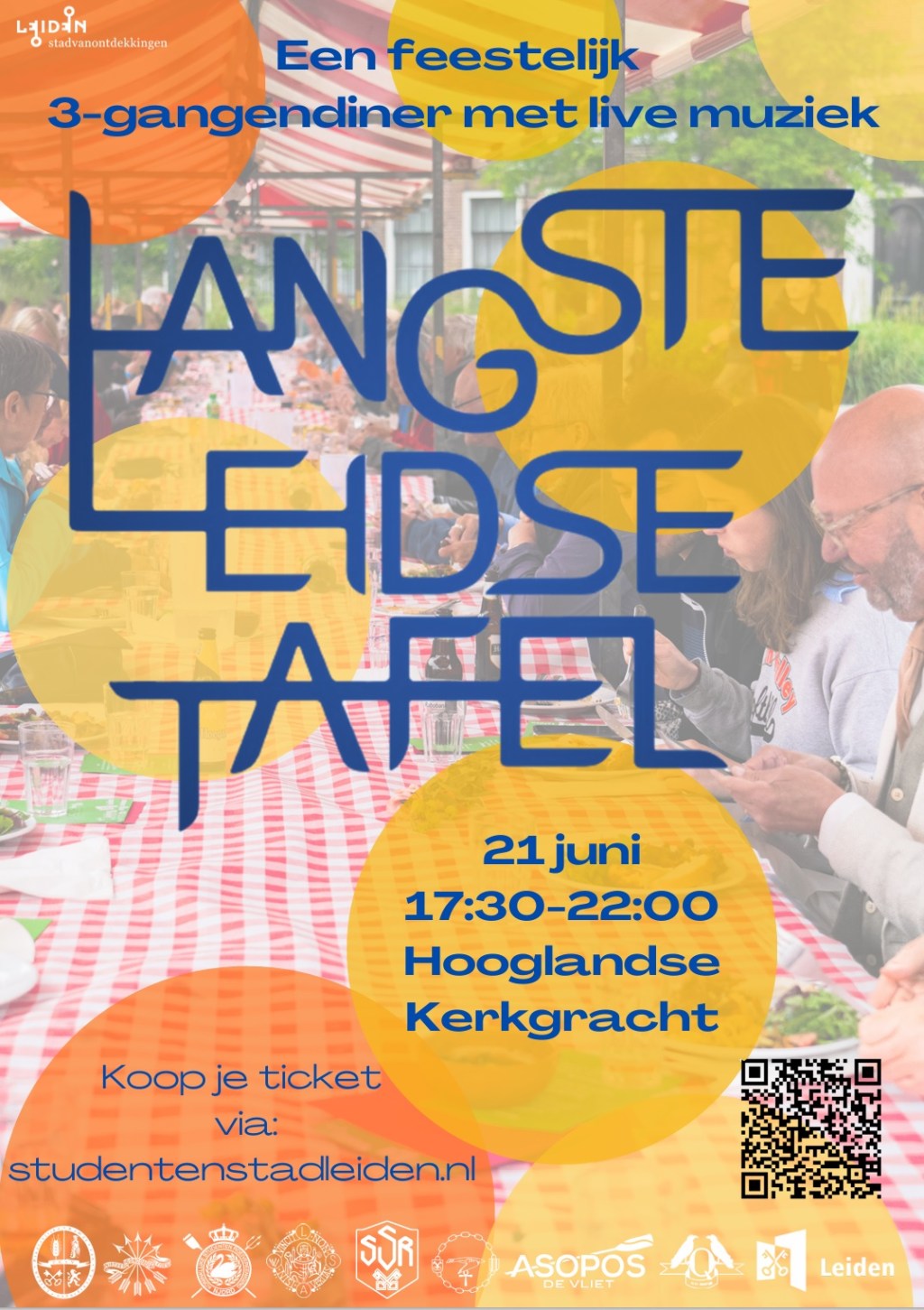 Oproep tot deelname aan de Langste Leidse Tafel op zaterdag 21 juni op de Hooglandse&nbsp;Kerkgracht